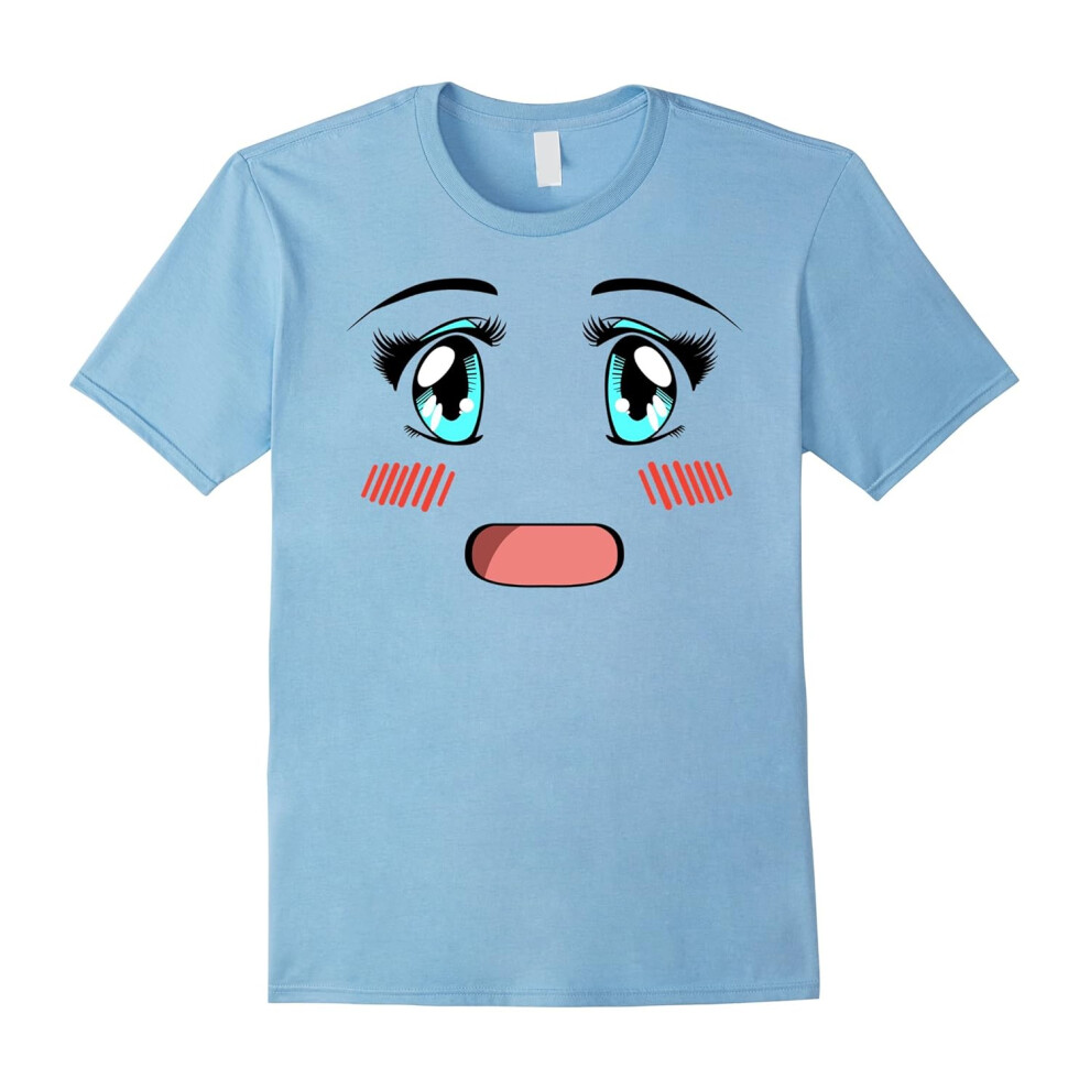 (S) Cute Anime Girl Face T Shirt. Anime Manga Lover Gifts-Father's Day