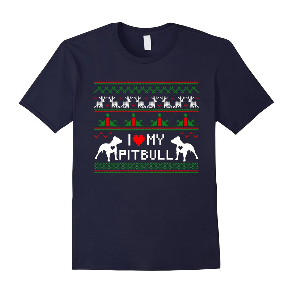 (XXXL) I Love My Pitbull Ugly Christmas Sweater, Dog Lovers T-Shirt-Father's Day