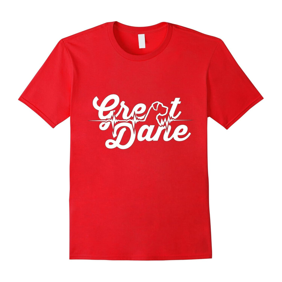 (XL) Great Dane Heartbeat â Pets Lover T-Shirt-Father's Day