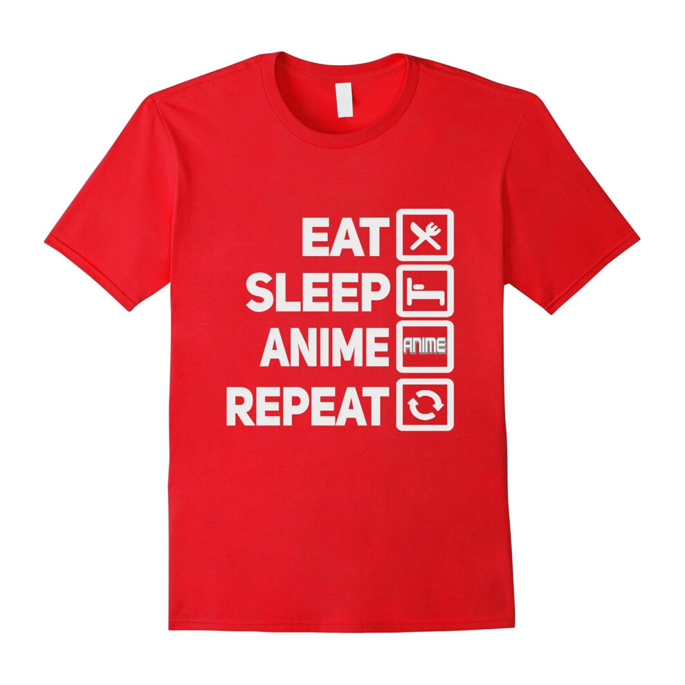 (XXL) Eat Sleep Anime Repeat Anime And Manga Lovers T-Shirt-Father's Day