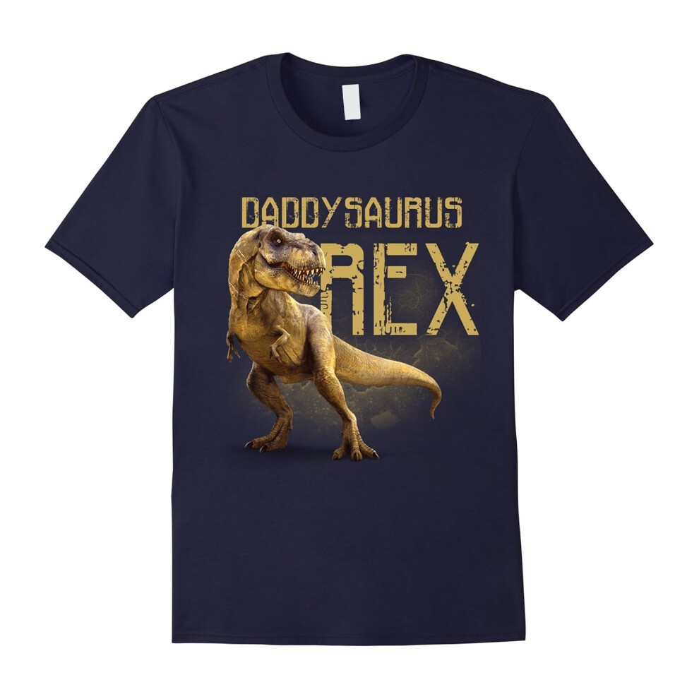 (XL) Men's Daddysaurus Rex Funny Dinosaur Dino Gift for Dad T-Shirt-Father's Day