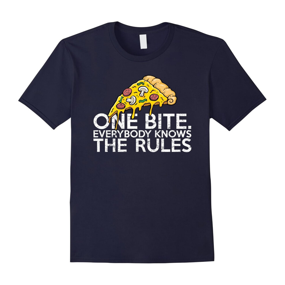 (XXXL) One Bite Everybody knows the Rules Pizza Lover Tshirt-Father's Day