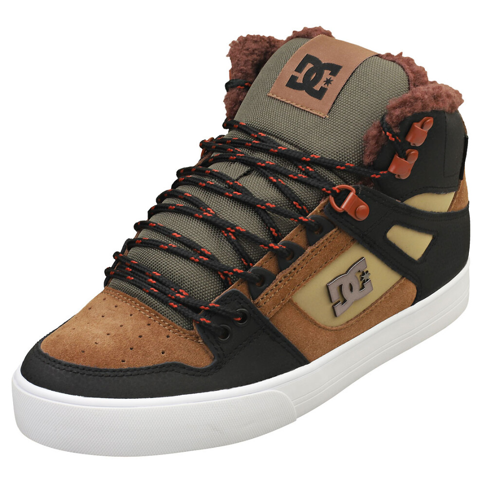 (10) DC Shoes Pure High-top Wc Winter Mens Skate Trainers in Brown Green