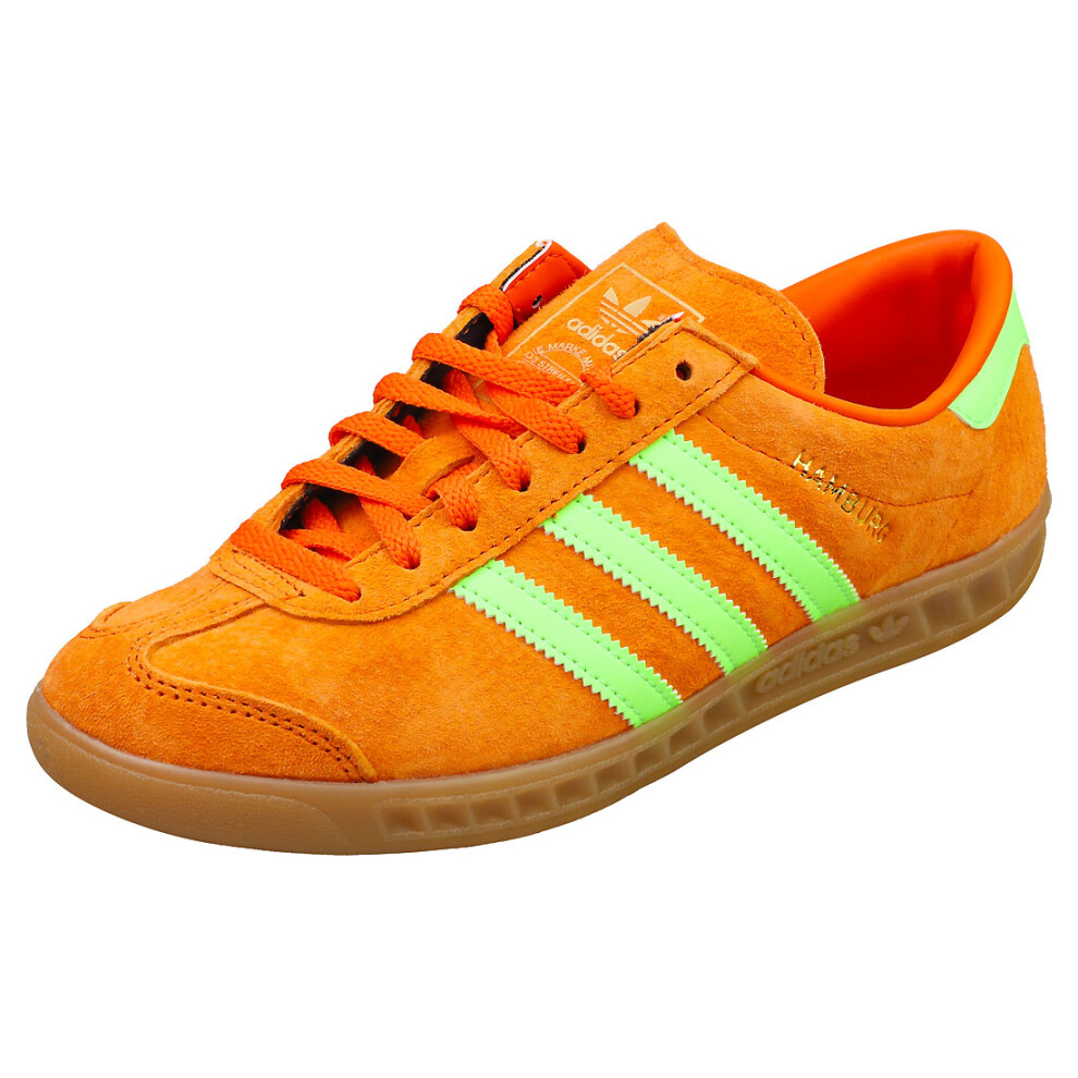 (9) adidas Hamburg Unisex Fashion Trainers in Orange Green