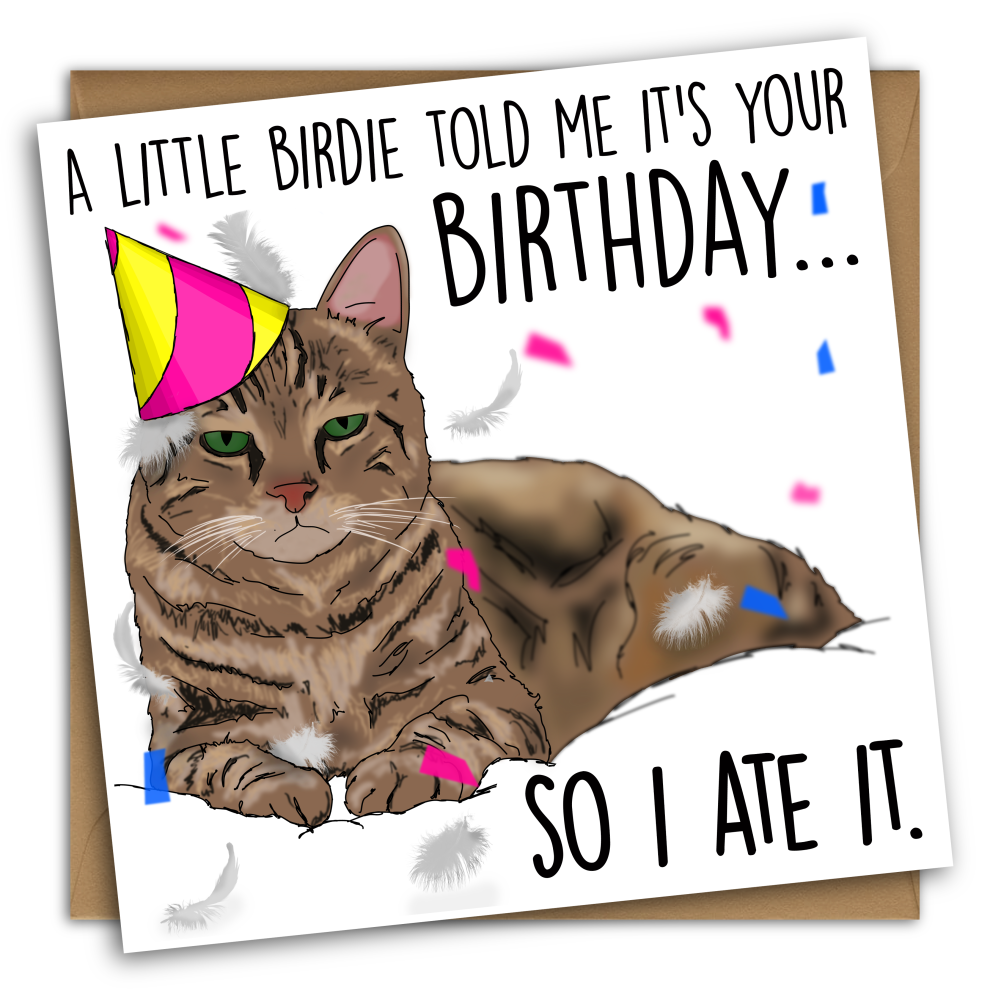 Cat birthday card, Cat Dad gift, Cat Mum Card, Funny Cats Birthday Card, Cat owner, Pet Lover, For her, sister, wife, boyfriend, husband