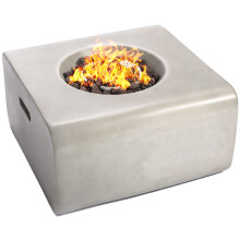 Centurion Supports Fireology ADELPHI Light Grey Lavish Garden & Patio Gas Fire Pit with Eco-Stone Finish - Fully Assembled
