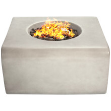 Homeology Fireology ADELPHI Light Grey Lavish Garden & Patio Gas Fire Pit with Eco-Stone Finish - Fully Assembled