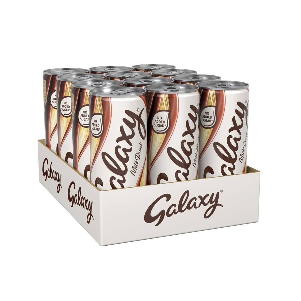 Galaxy Milkshake Drink Can, 250ml (Pack of 12) No Added Sugar BEST DEC24