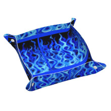 (Artistic Blue Flame Aesthetic_4385) Leather Storage Tray Print Desktop Organizer Catchall Tray Plate for Neatly Keys, Jewelry, Watch, Makeup