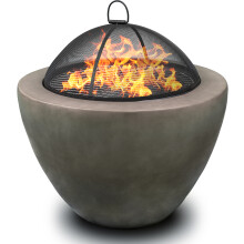 Centurion Supports Fireology DIABLO Dark Grey Contemporary Garden and Patio Heater Fire Pit Brazier and Barbecue - Fully Assembled