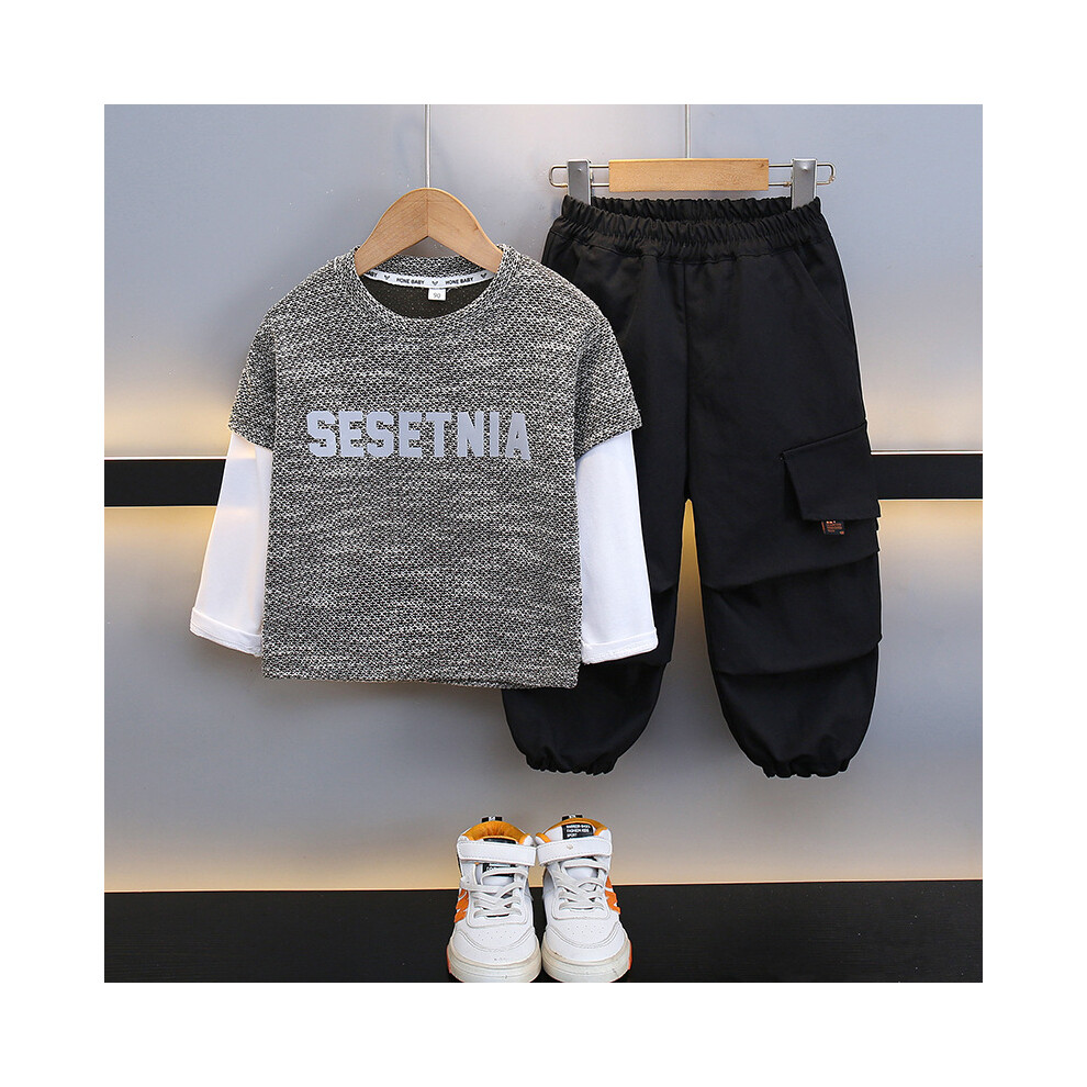 (Gray, 150cm) Modern Boys Spring And Autumn Pants Set In Soft Cotton Perfect For Little Boys Aged 3 To 8-image-OPC-PFGGDVF-NEW