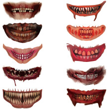 10Pcs Halloween Clown Horror Wound Temporary Tattoos,Halloween Scar Temporary Tattoos Horror Realistic Fake Bloody Wound Stitch Scar