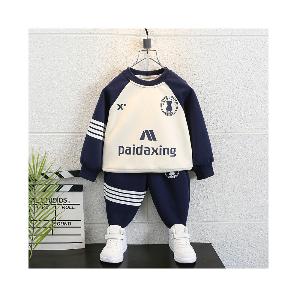 (Blue, 120cm) Boys Stylish Autumn Hoodie Set For Kids Comfortable Cotton Outfit For Ages 3 To 8 Years-image-OPC-PFGGHJD-NEW