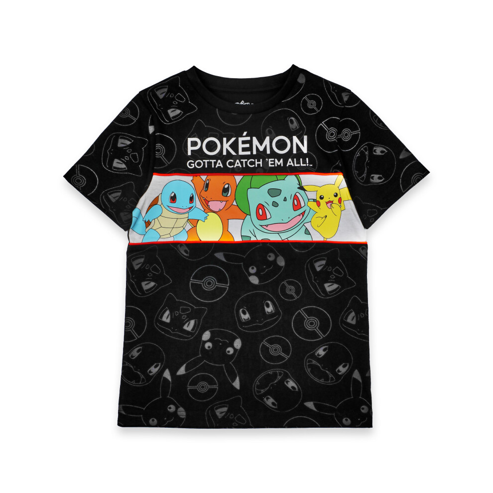 (7-8 Years) Pokemon Short Sleeved T-Shirt (Boys Black)