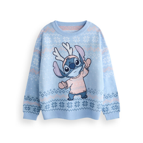 Disney (11-12 Years) Disney Christmas Jumper (Girls Blue)