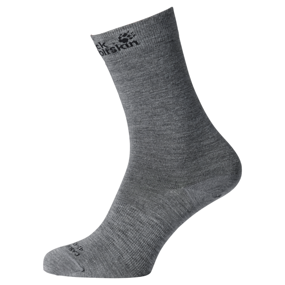 (Grey, 35-37 EUR) Jack Wolfskin Merino Wool Classic Cut Socks MADE IN ITALY Hiking Outdoor