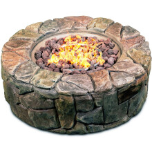 Centurion Supports Fireology KALUYA Bronze Lavish Garden & Patio Gas Fire Pit with Eco-Stone Finish - Fully Assembled