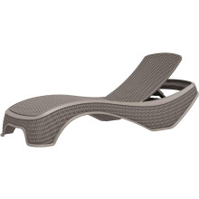 Homeology Greige Prestigious Outdoor Rattan-Style Adjustable Sun Lounger Pre-Assembled