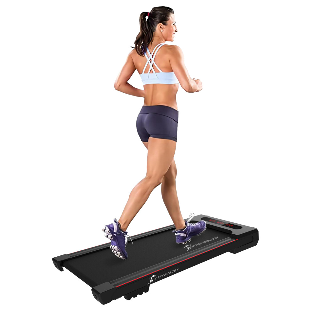Homeology MOTIONIC Black Quiet 1-8km/h Speed Sliml 560W Bluetooth Treadmill