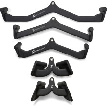 Strongology Lat Bar Pull Down Bar Attachments, Workout Accessory for Gym, Fitness, Cable Handle Set, Weightlifting Use