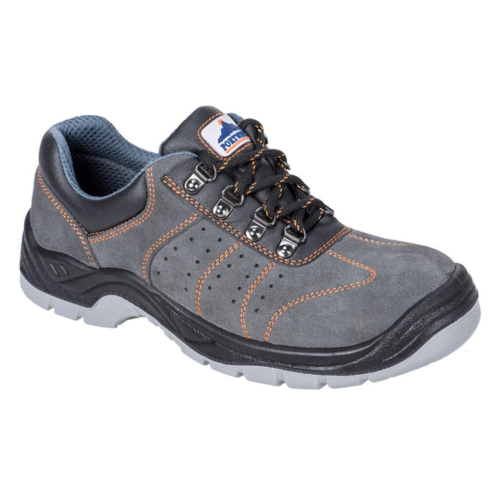 (10 UK, Grey) Portwest Mens Steelite Perforated Suede Safety Trainers