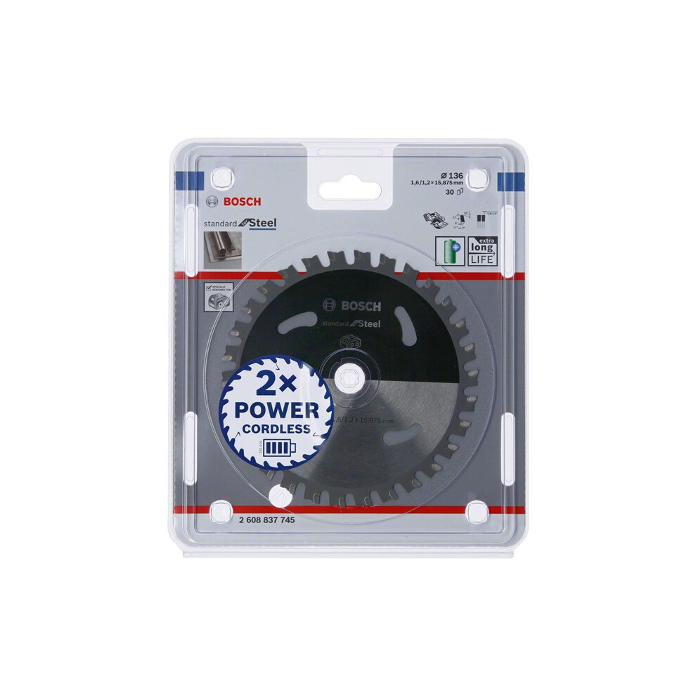 Bosch Saw Standard. Steel 136X15,875X30z Accu