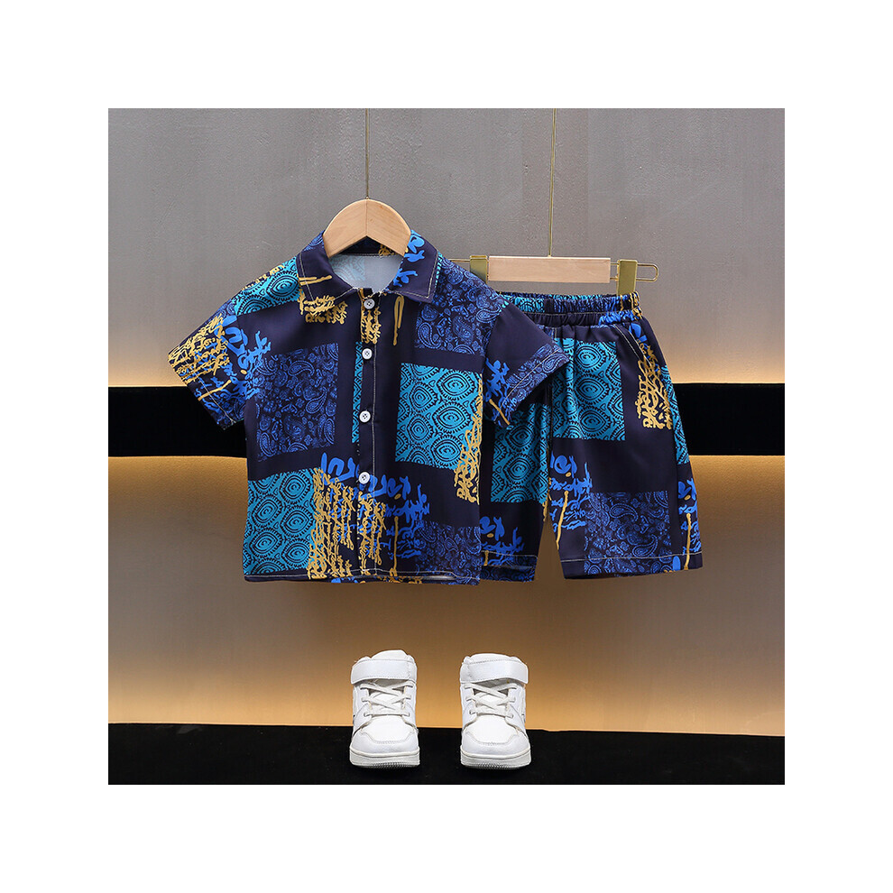(StyleB) Boys Contemporary Summer Clothing Set Soft Short Sleeve Shirt And Cozy Shorts For Young Boys Aged 3 To 8-image-OPC-PFGGXWT-NEW