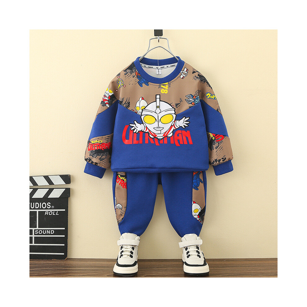 (Blue, 150cm) Highquality Ultraman Kids Outfit Versatile Two Piece Set For Boys Spring And Autumn Fashion-image-OPC-PFGGZDH-NEW