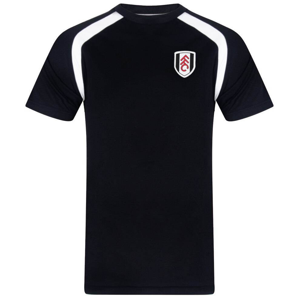 (Black, XL) Fulham FC Mens T-Shirt Poly Adults OFFICIAL Football Gift