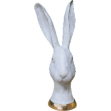 Rabbit Head Bust Ornament | GREY | Contemporary Home Decor | Small