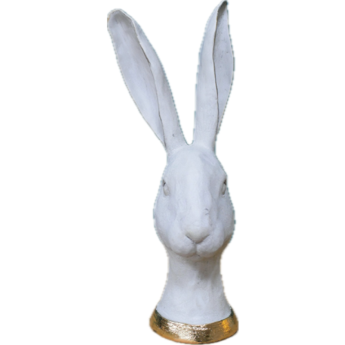 Rabbit Head Bust Ornament | GREY | Contemporary Home Decor | Small