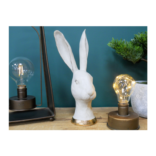 Rabbit Head Bust Ornament | GREY | Contemporary Home Decor | Small 2