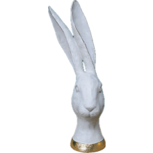 Rabbit Head Bust Ornament | GREY| Contemporary Home Decor | Large