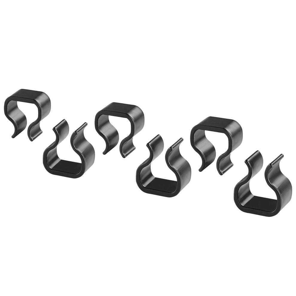 Set of 6 Outdoor Fastener Clips Black
