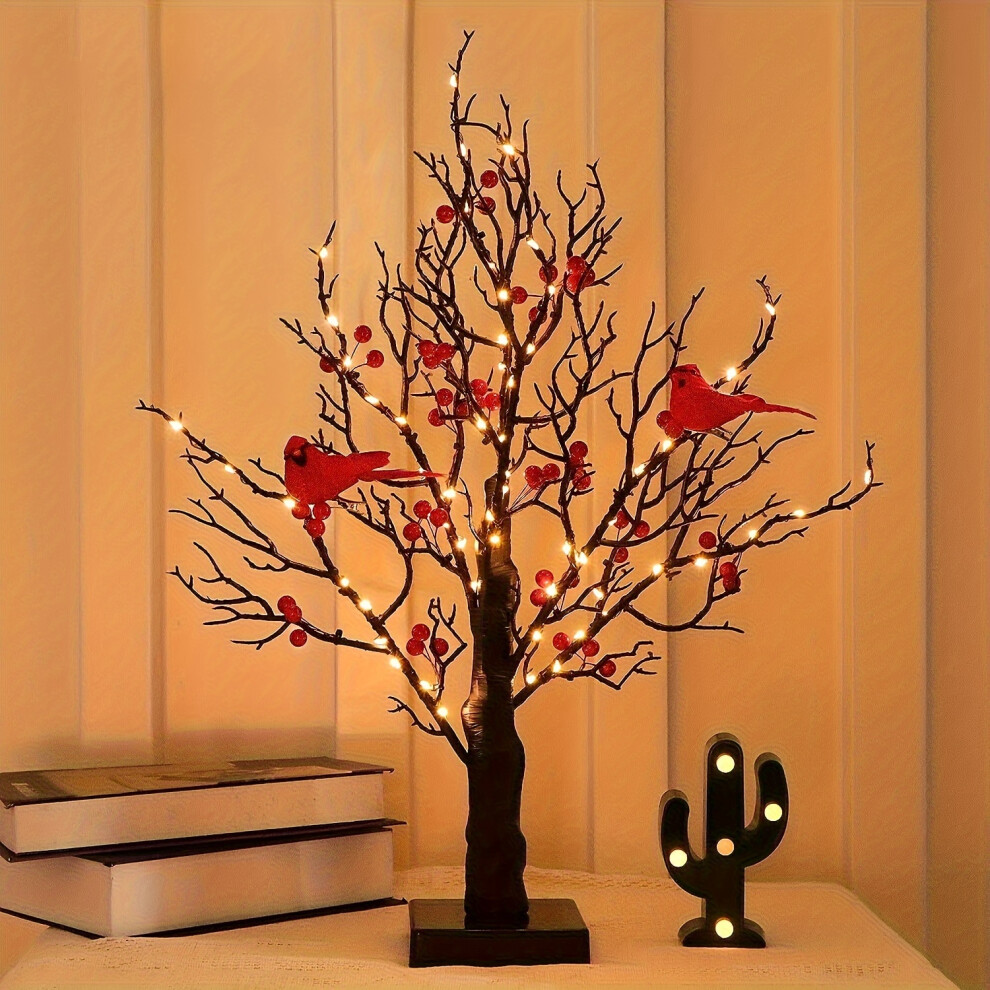 Birch Tree with Lights And Birds | Warm LED 60 Pre lit Christmas Tree