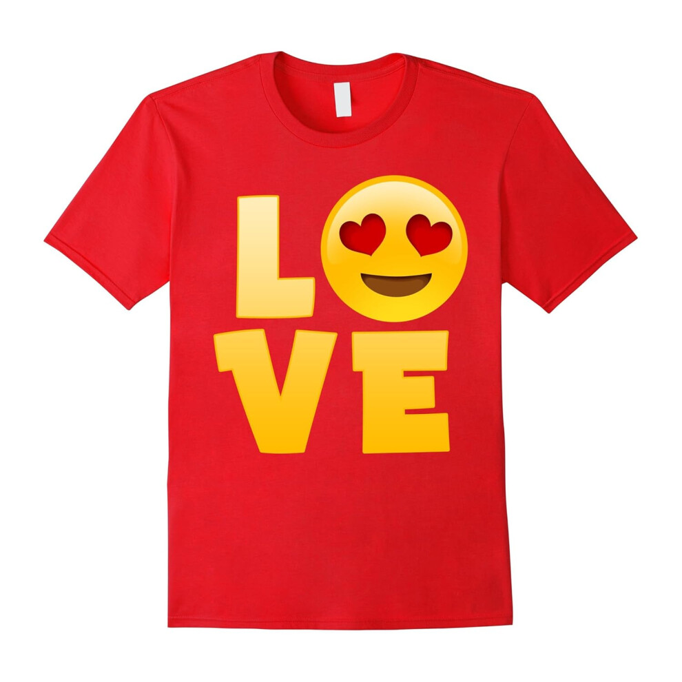 (L) Happy Hearts Eyes and Smiley Love Emoji T-Shirt-Father's Day