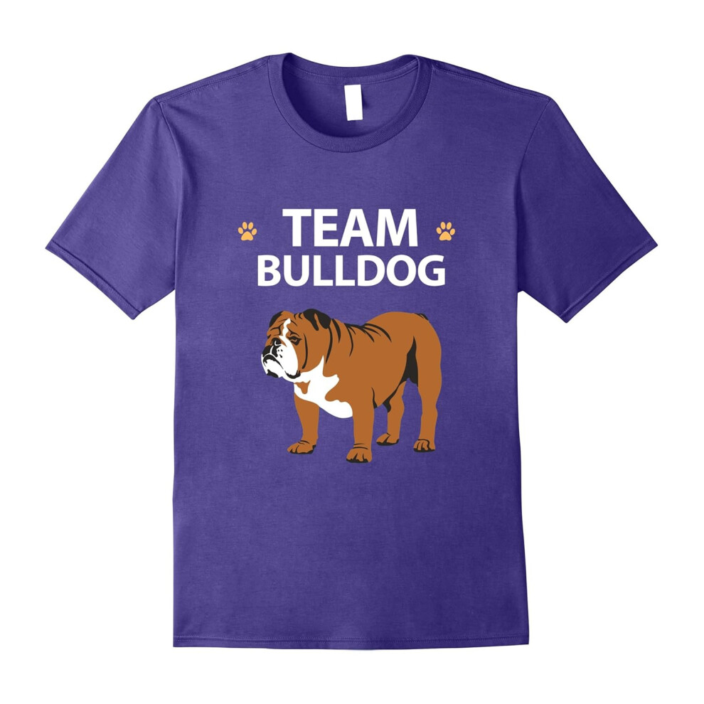 (L) Team Bulldog Cute Dog Lover Pawprint T-Shirt-Father's Day