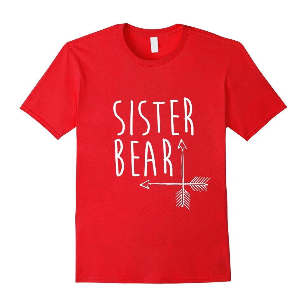 (S) Sister Bear T-Shirt Family Portrait With Mama and Papa Bear-Father's Day