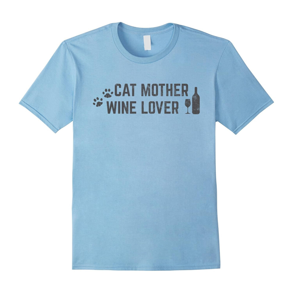 (XXL) Cat Mother Wine Lover Tshirt for Women Ladies-Father's Day