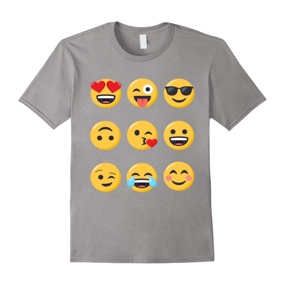 (XXL) Emoji T-shirt Smiley Face Emoticon Love Wink Laugh Cool-Father's Day