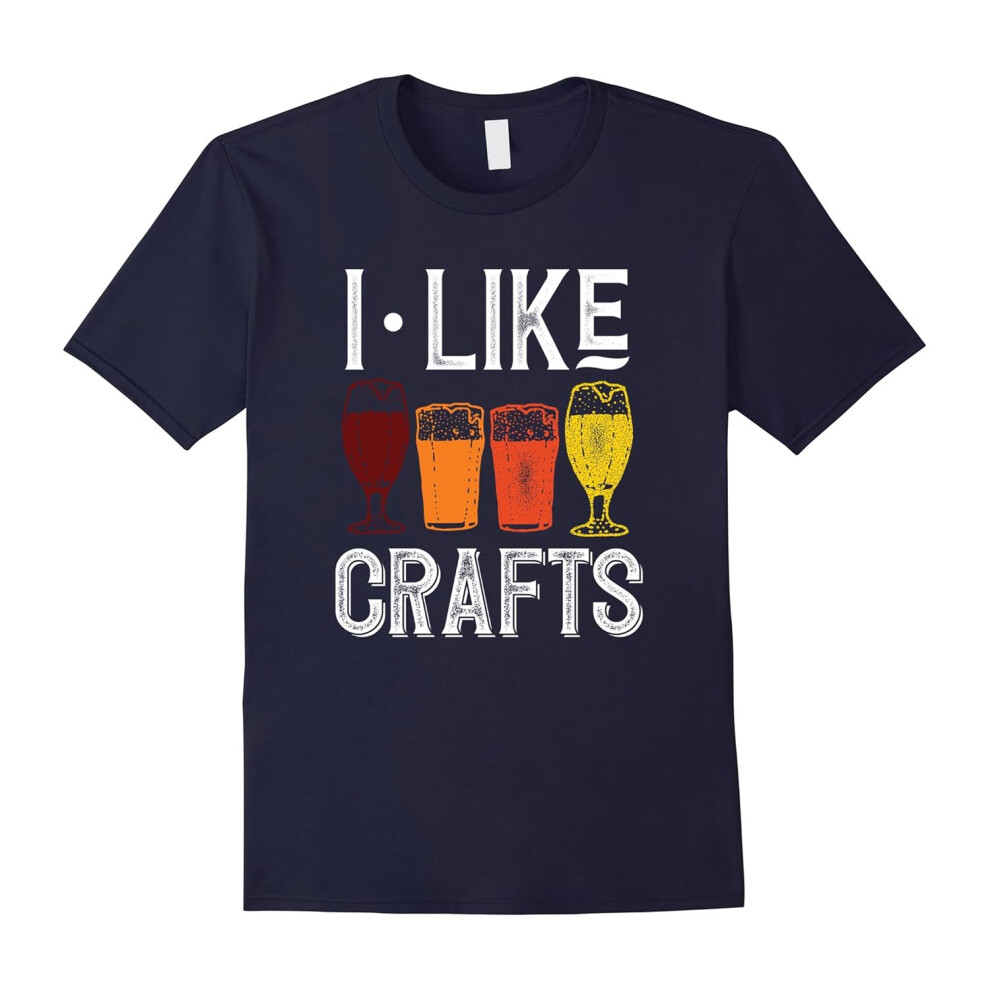 (XL) I Like Crafts Funny Vintage Brewer Craft Beer Lover Shirt-Father's Day