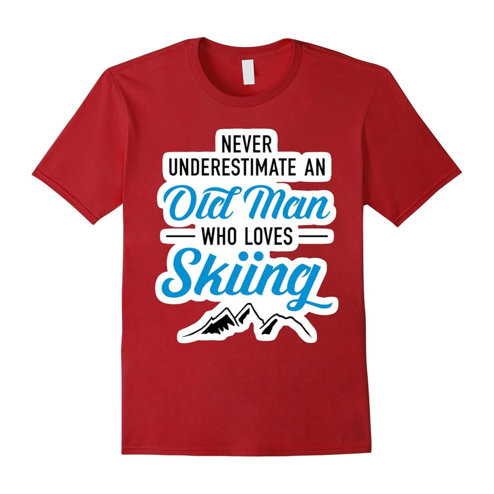 (XL) Never Underestimate An Old Man Who Loves Skiing Shirts-Father's Day