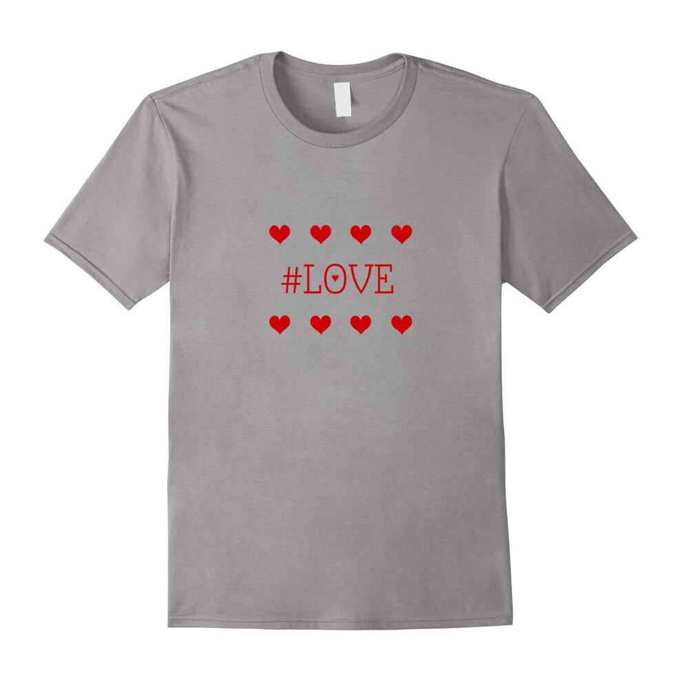 (XXL) Hashtag #Love â Love and Hearts T-Shirt-Father's Day