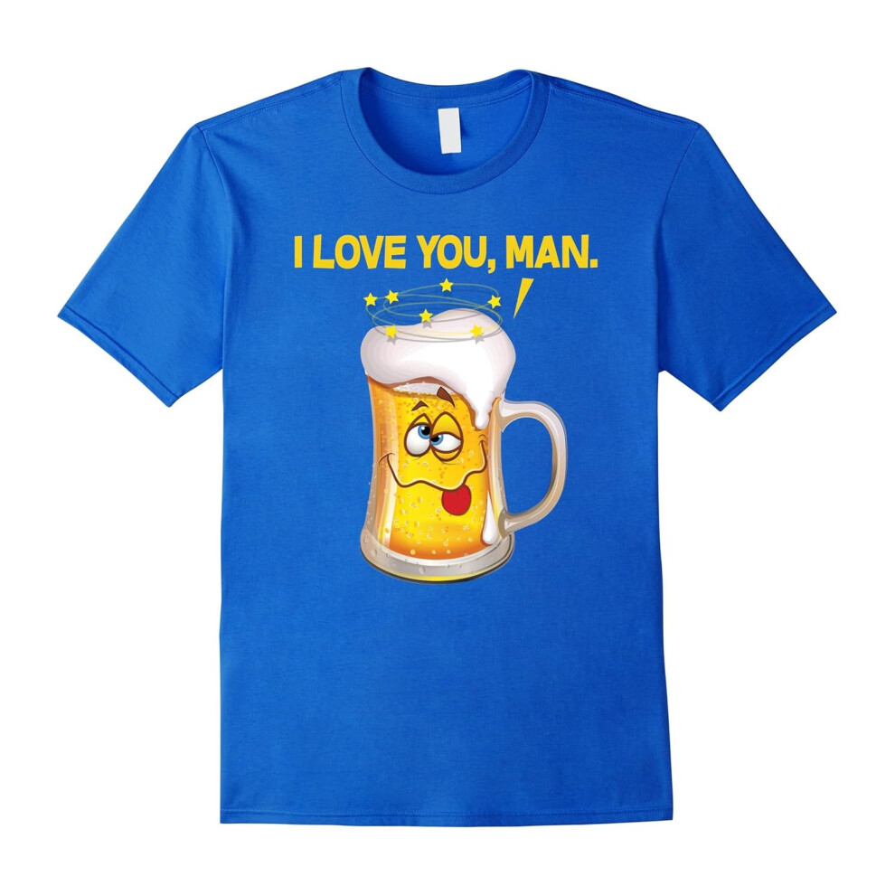 (XL) Drinking T-shirt, Beer Mug, I Love You Man, Beer Drinker Tee-Father's Day