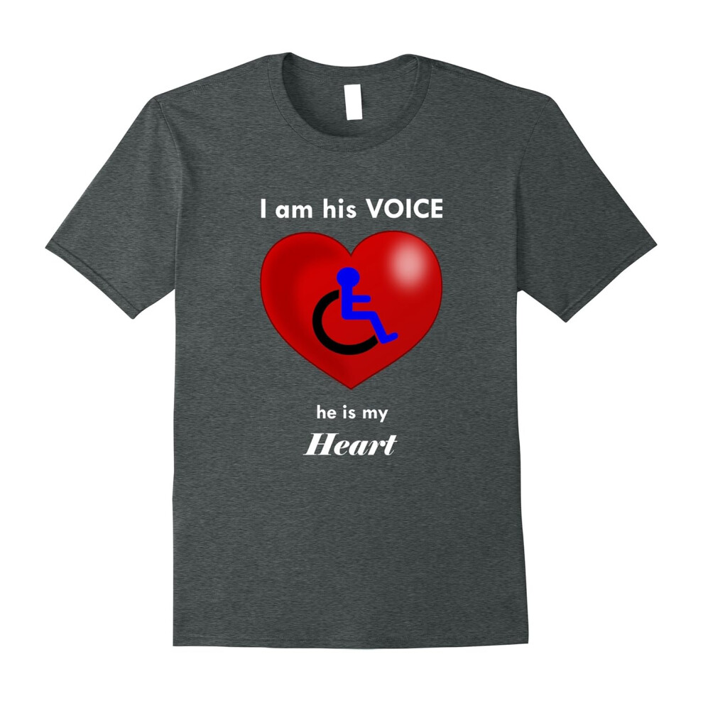 (S) Special Needs Boy in Wheelchair Heart Mom or Dad T-Shirt-Father's Day