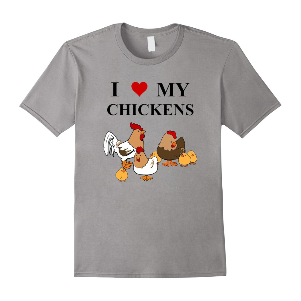 (XL) I Love My Chicken T-shirt â pet chickens farmer tshirt tee-Father's Day