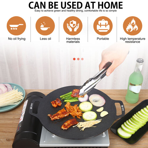 (29cm) Cast Iron Griddle Pans, Grill Pan with Handles 2