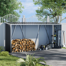 XLarge Outdoor Storage Shed Toolshed Yard Garden Log Store Galvanized Anthracite