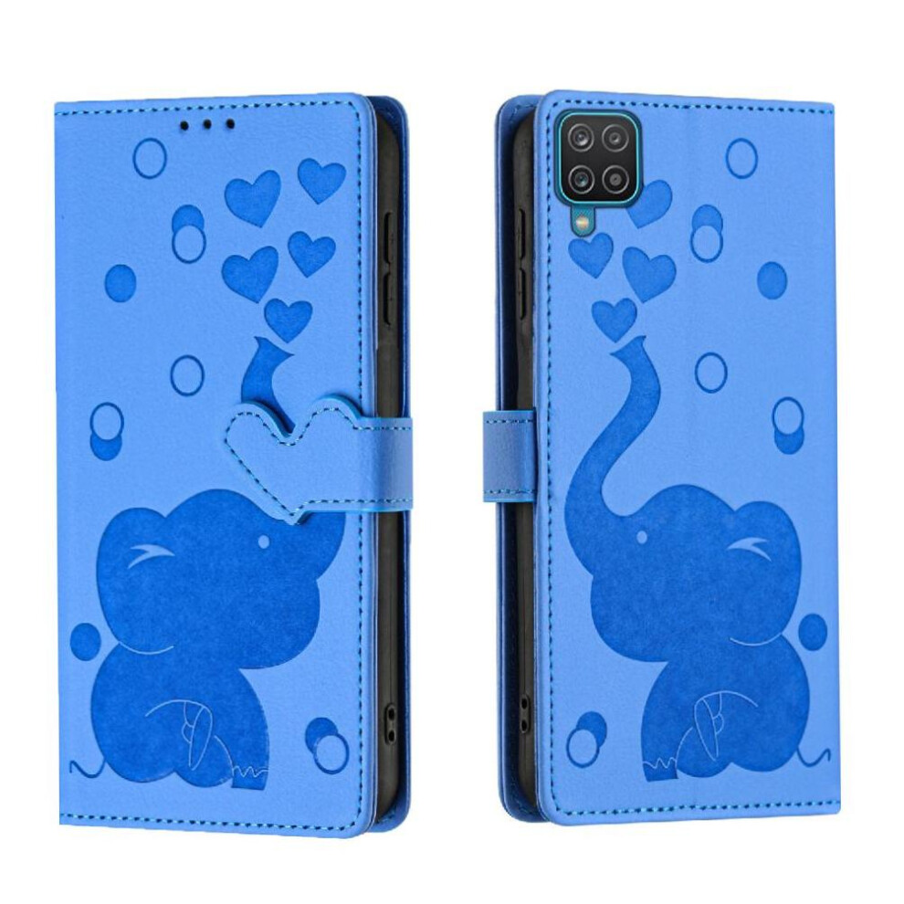 (Blue) Flip Case For Samsung Galaxy A12 5G Three Card Slots Premium Leather Kickstand Blue 764762803889