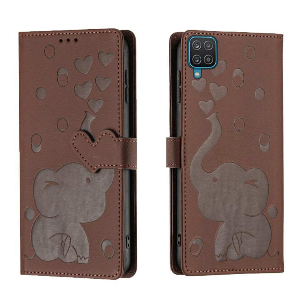 (Brown) Flip Case For Samsung Galaxy A12 5G Three Card Slots Premium Leather Kickstand Brown 764762803902